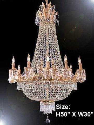 French Empire Crystal Chandelier H50" X W30" - A500-1280/10+5Large