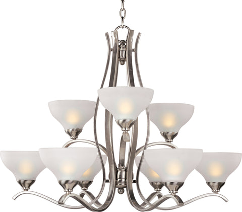 Contour 9-Light Chandelier Satin Nickel - C157-21266FTSN