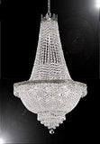 Set of 4 - French Empire Crystal Silver Chandelier Lighting - Great for The Dining Room, Foyer, Entry Way, Living Room - H50" X W24" - 4EA A500-C7/CS/870/9