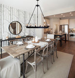 Wrought Iron Vintage Barn Metal Castile One Tier Chandelier Chandeliers Industrial Loft Rustic Lighting W 38" H 40" - A500-3428/18