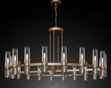 Varella Round Chandelier 60" Vintage Barn Metal Industrial Loft Rustic Lighting Great for Living Room, Dining Room, Foyer and Entryway - G7-CG/4461/20