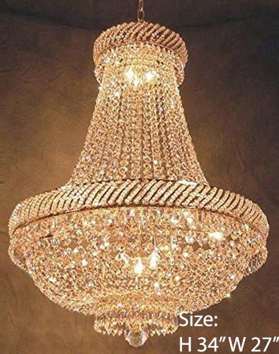 Swarovski Crystal Trimmed Chandelier French Empire Crystal Chandelier Lighting H34" X W27" - A500-448/12 Sw