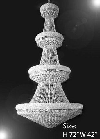 Swarovski Crystal Trimmed Chandelier Silver Empire Crystal Chandelier Foyer / Entryway Lighting H72" W42" - A500-CS/5414/36 SW