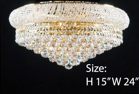 Swarovski Crystal Trimmed Chandelier Flush Empire Crystal Chandelier 15X24 - A500-Flush/Cg/542/15Sw